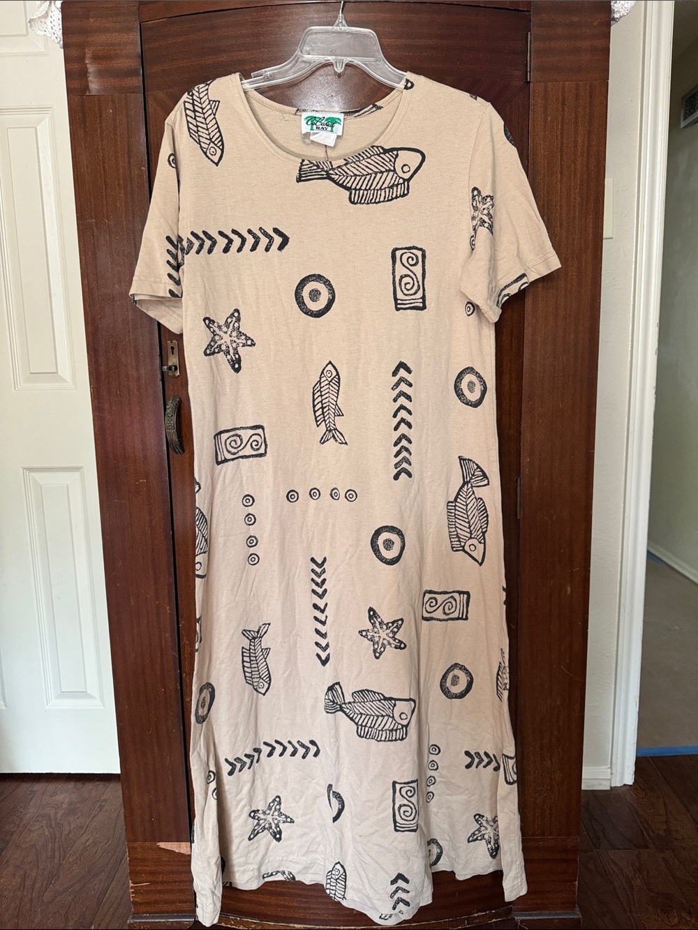Costal Beige Printed Maxi Dress